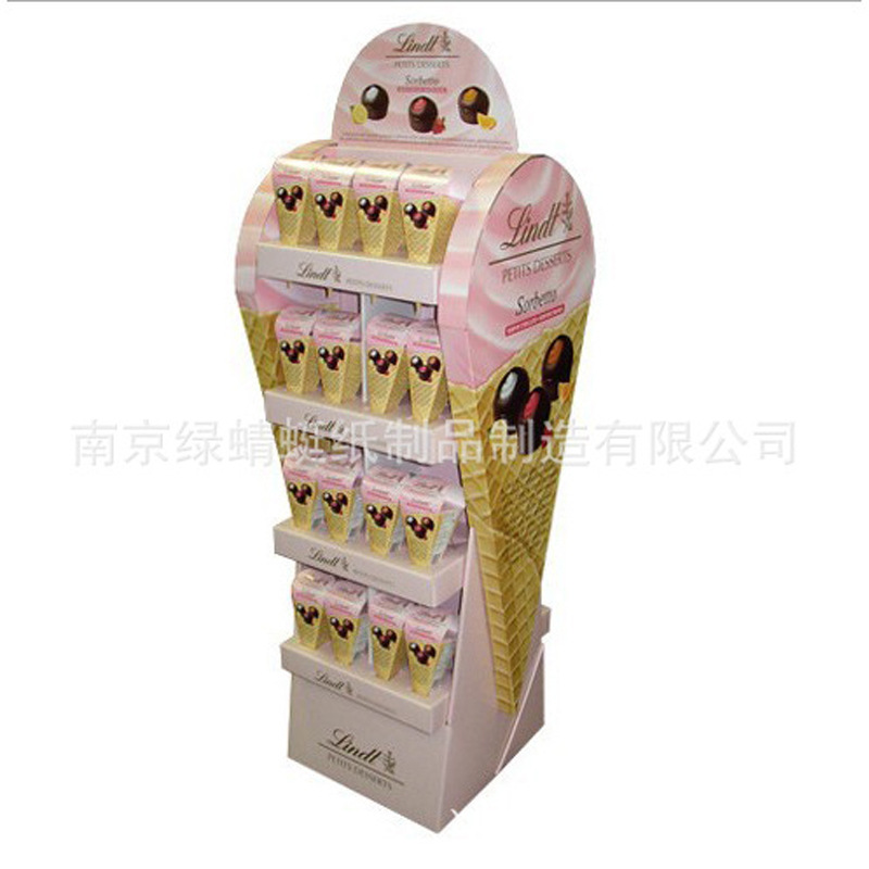 巧克力零食展示架 情人节促销瓦楞纸货架 异形纸展示架