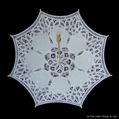 百代丽花边蕾丝30厘米婚庆装饰伞新娘伴娘花童伞长柄伞小孩伞批发