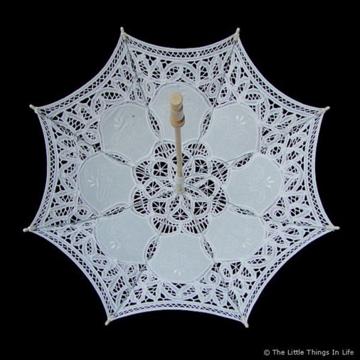 百代丽花边蕾丝30厘米婚庆装饰伞新娘伴娘花童伞长柄伞小孩伞批发