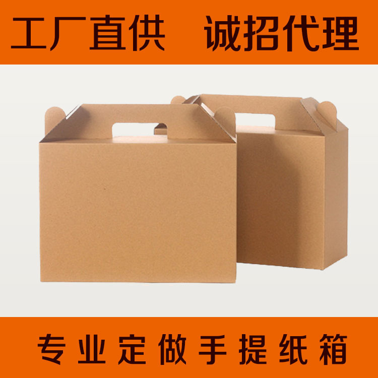 厂家直销蔬菜水果特产专用手提瓦楞牛皮纸箱纸盒水墨印刷定做LOGO
