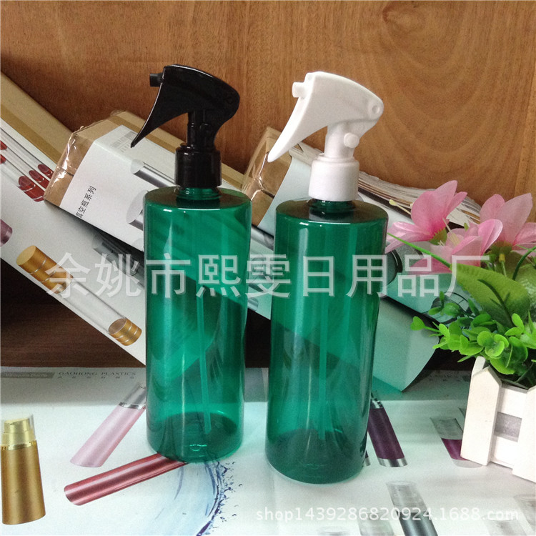 500ml平肩赵绿色喷枪瓶 花水瓶 液体分装瓶 空瓶 PET瓶