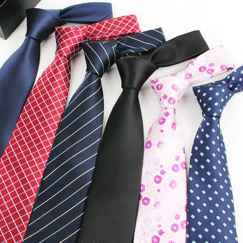 Business formal men's tie red wedding casual striped professional tie 8cm black tie