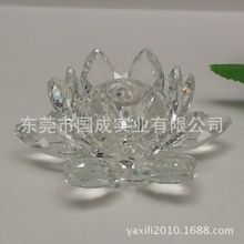 批发优质环保K9水晶玻璃荷花莲花汽泡香水瓶摆件水晶花莲花底座