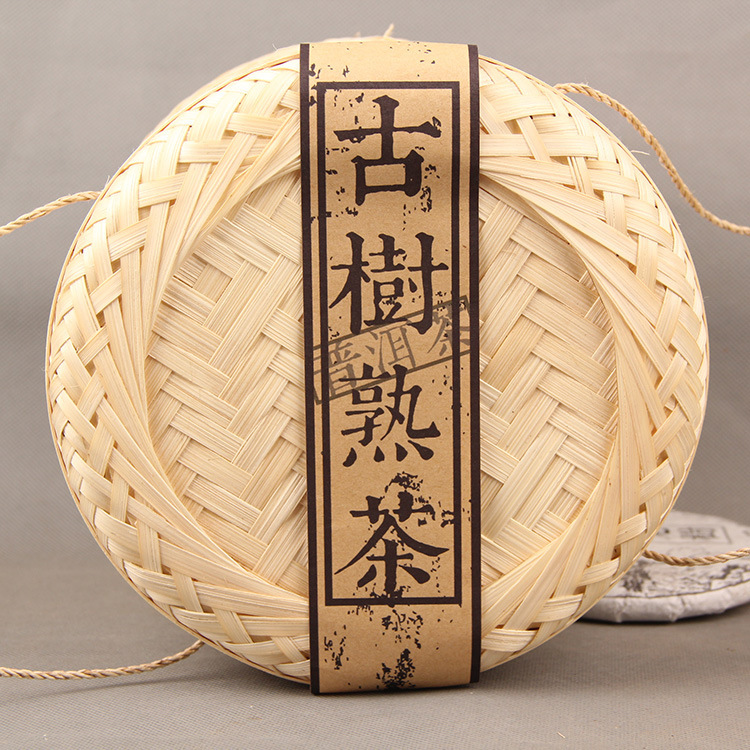 批發雲南普洱茶 古樹熟茶散茶 精美竹簍800g 2012年春茶古樹普洱