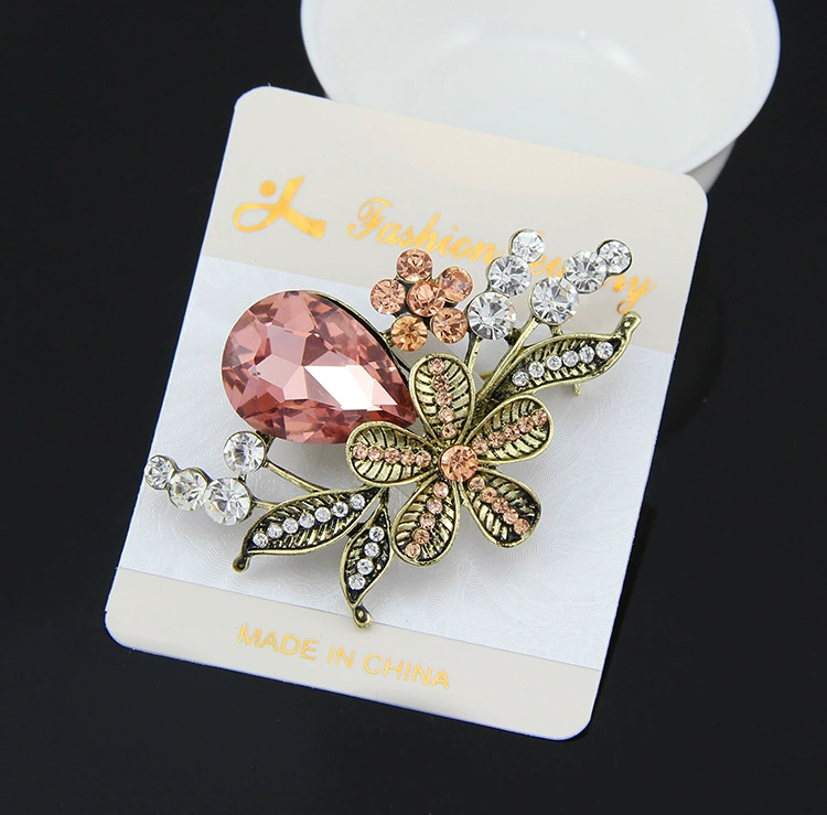 Fashionable retro brooch lapel pin, accessory handmade, wholesale, flowered