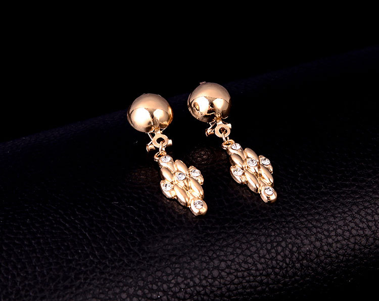 fashion geometric alloy diamonds jewelry 4-piece set