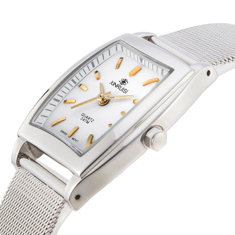 不锈钢网带高档瑞士复古手表 女款不锈钢情侣石英品牌时尚运动表