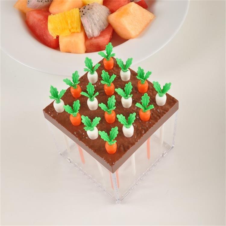 时尚创意萝卜叉套装 可实用蛋糕叉 水果叉 16支装|ru