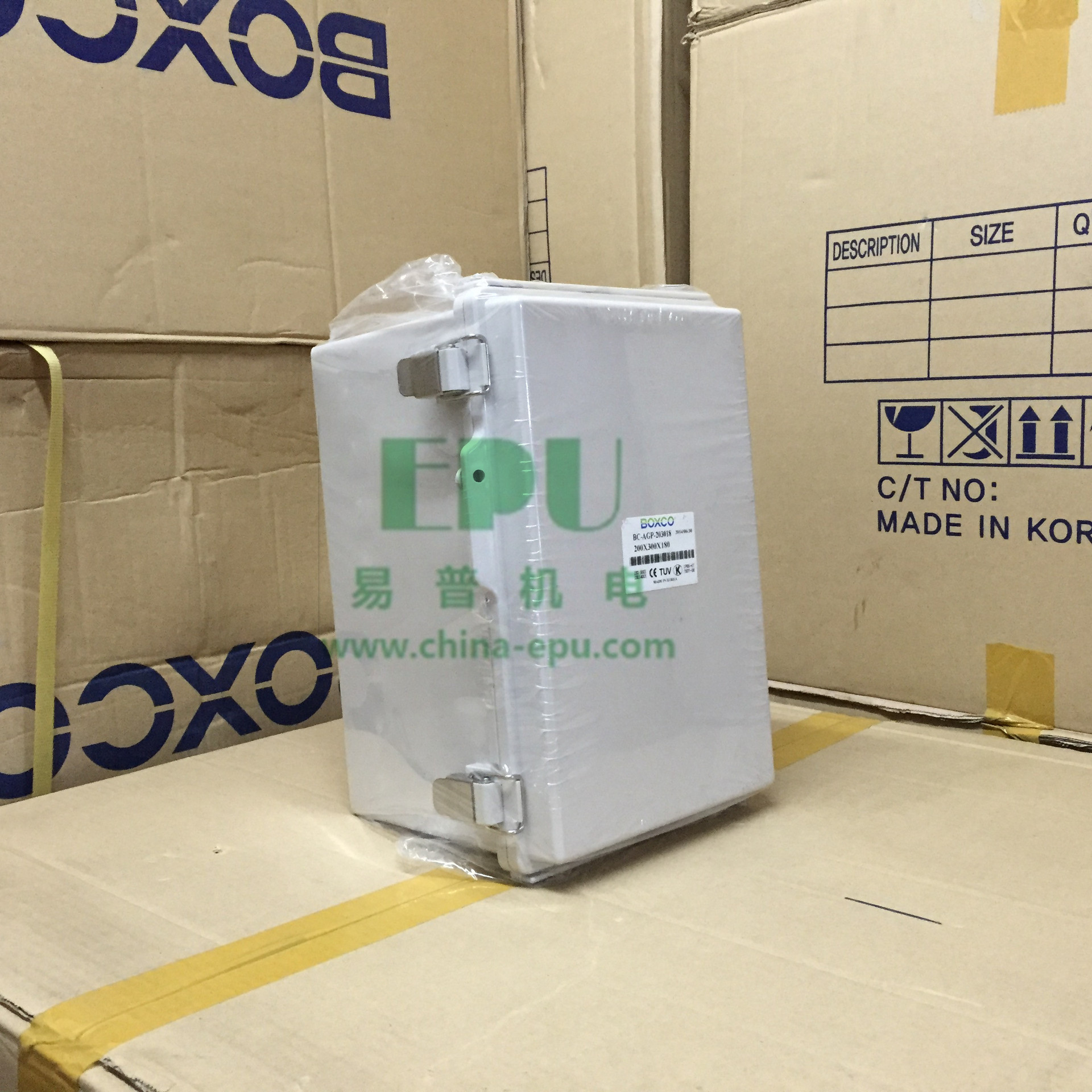 韩国BOXCO（P型）塑料防水配电箱200x300x180 明装配电箱 进口品