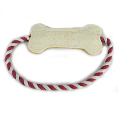 Featured Loofah Dog Toys, Bone-Shaped Loofah Knot Rope Toys for Human-Animal Interaction and Dog Training