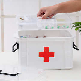 家庭大号手提医药箱多层急救收纳保健箱子家用塑料药箱药物分类箱