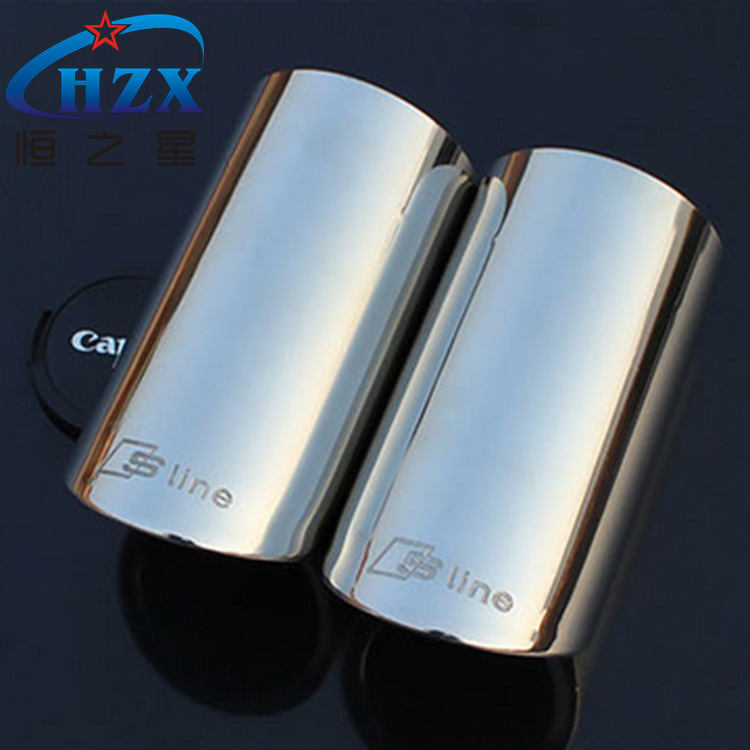 Garganta de la cola del coche A 4L garganta Q 5 tubo de escape aplicable en línea tubo de escape modificado con plata estándar