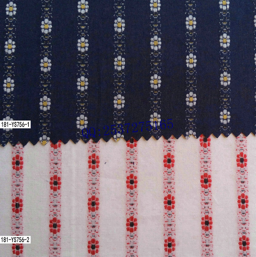 现货供应 提花布 全棉色织50s紧密纺丝光梅花提花面料 厂家直销