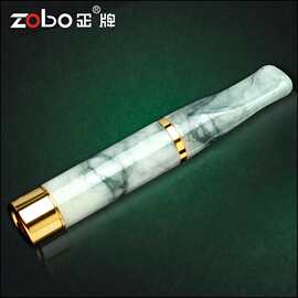 zobo正牌玉烟嘴拉杆循环过滤烟嘴三重纯翡翠玉石A级净烟烟斗
