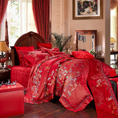 婚庆锦纶贡缎大提花绣花床上用品十件套厂家直供网销专供特价批发|ms