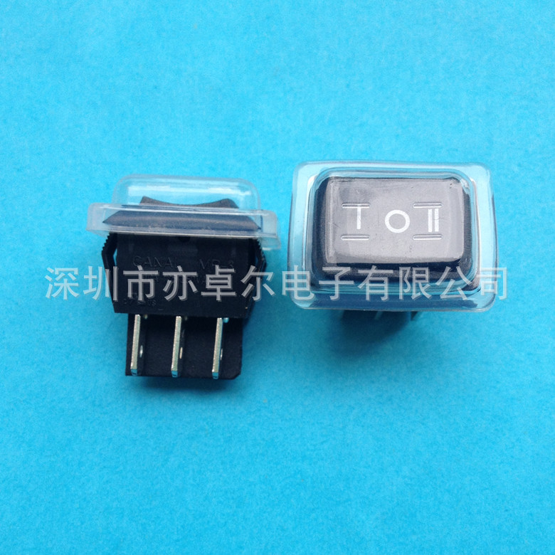 台湾嘉尼CANAL船型开关15*21六脚三档MR3-230-C6-BBWW带防水帽