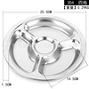 Canteen thick -end students fast dining plate wholesale three grids, four grids, six -grid round plate stainless steel No Chaozhou