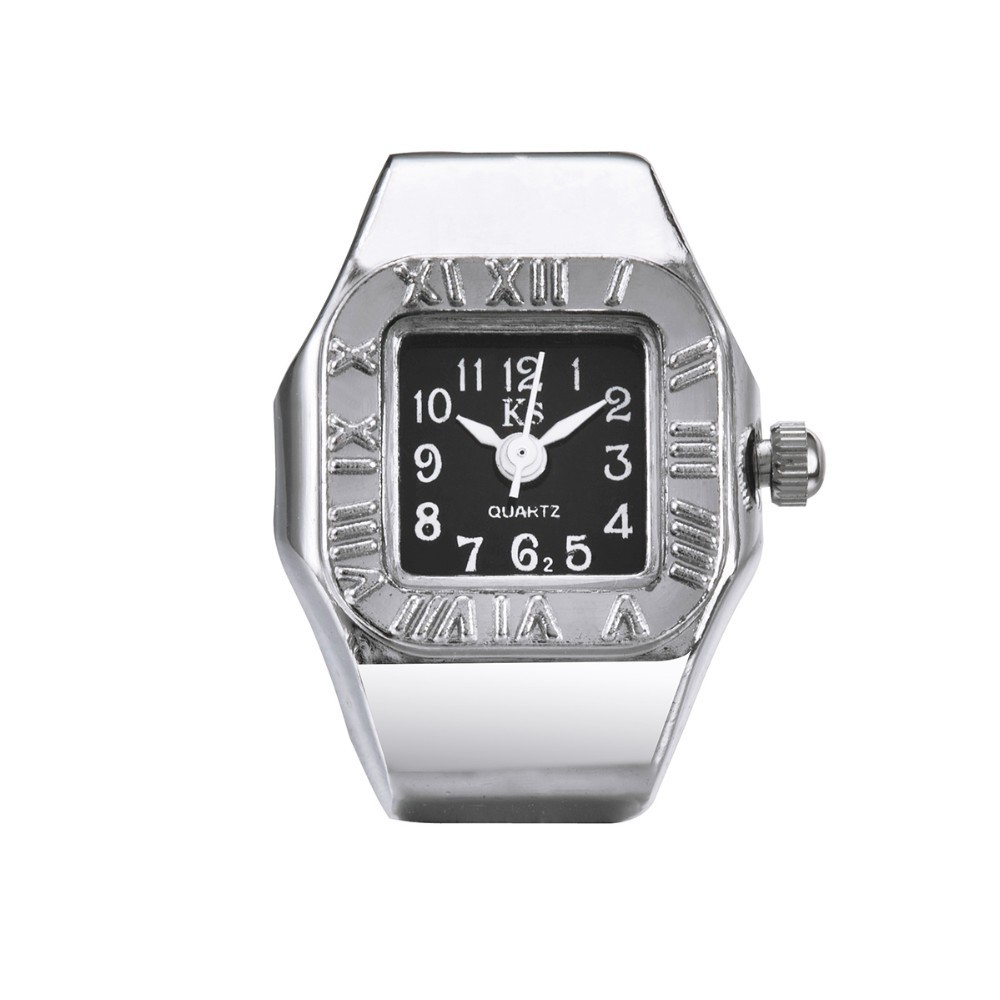 Alloy Strap Material Watch Rings Classification Retro Classic Style Square Quartz Watch Rings