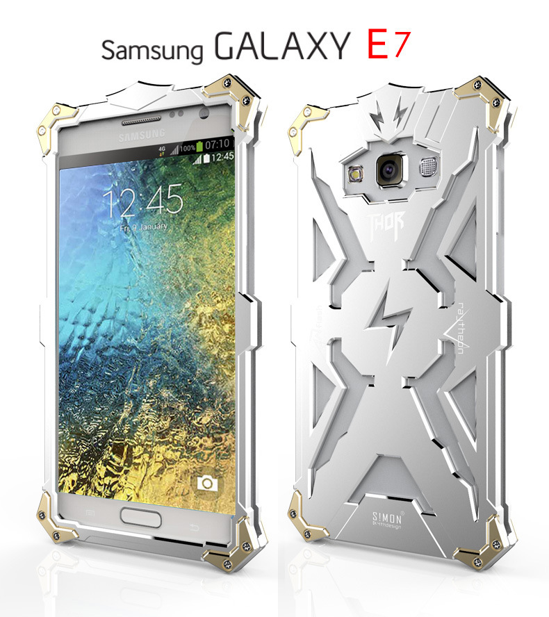 SIMON THOR Aviation Aluminum Alloy Shockproof Armor Metal Case Cover for Samsung Galaxy E7 E7000