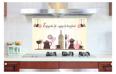 AY3005 Wine Glass Wall stickers red wine tableware Kitchen oil stickers Waterproof removable Wholesale deal