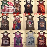 夏季新款玫瑰 汗背心動物圖案潮男打底...