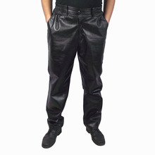 新款山羊皮男裤整皮真皮皮裤休闲长裤高腰裤防风保暖御寒厚机车裤