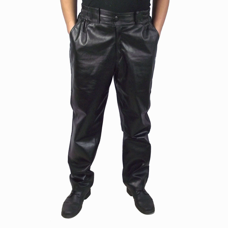 新款山羊皮男裤整皮真皮皮裤休闲长裤高腰裤防风保暖御寒厚机车裤