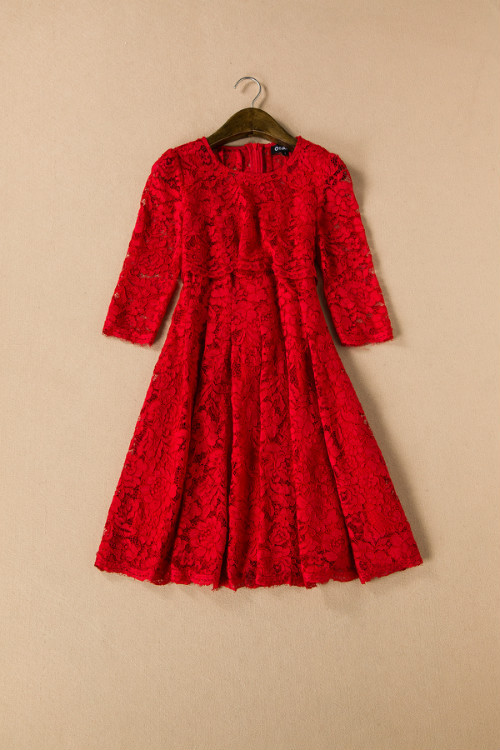 0117-17 走秀全智賢同款蕾絲連衣裙S碼朐圍84 腰圍