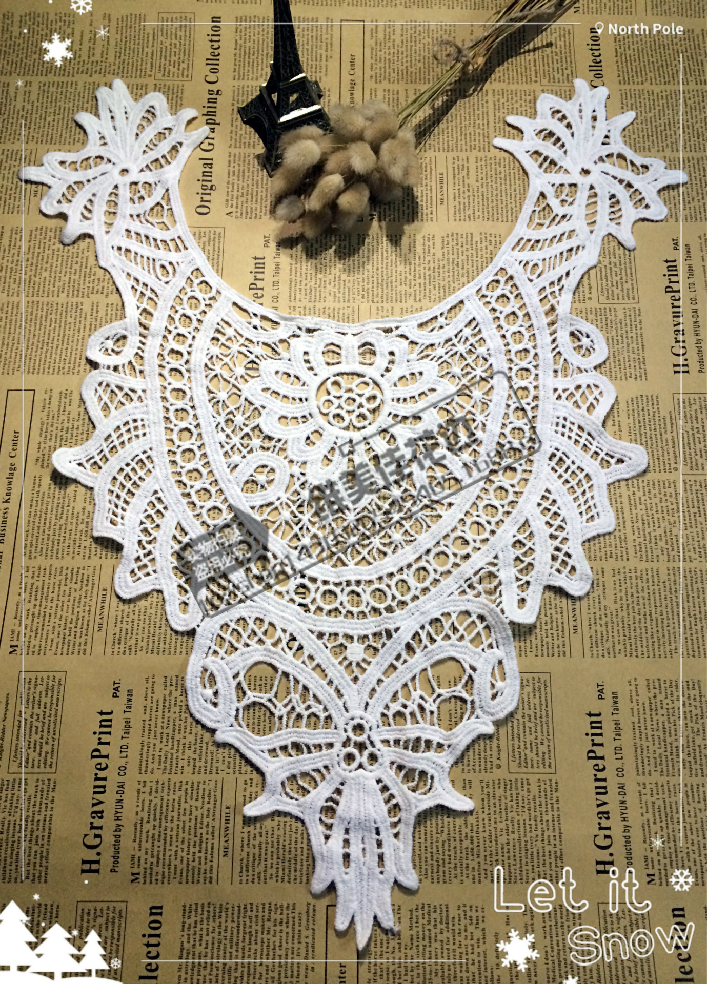 女装时尚爆版纯棉线领花  维美佳水溶蕾丝花边 胸花镂空圆领领花