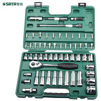 现货世达汽修汽保工具58件12.5MM系列套筒组套棘轮扳手 09007