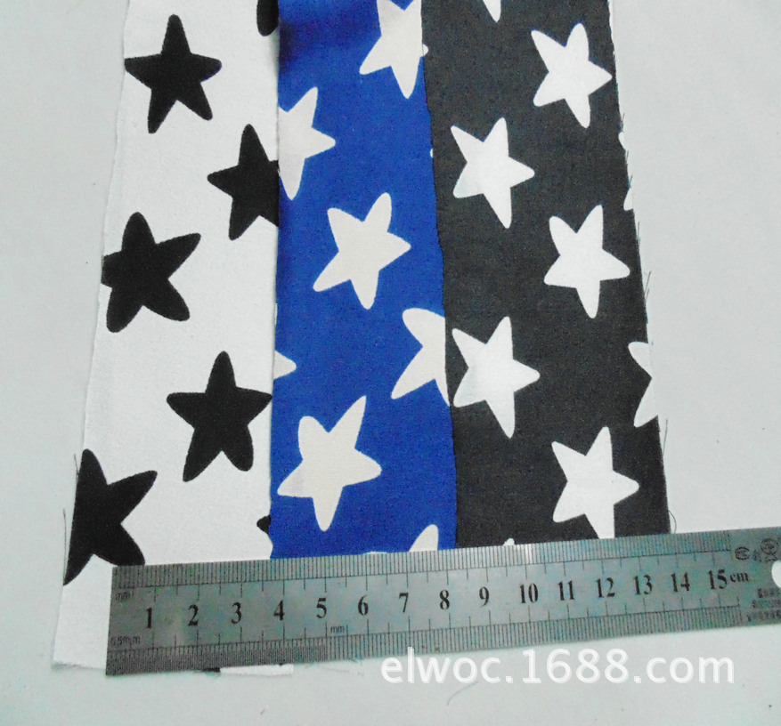3厘米直径星星 涤布料印花 柔软五角星 服饰制衣里布 星光布2721