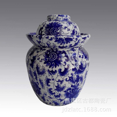 ceramics Pickle Fermented bean curd Thick chilli sauce food Packaging containers Blue and white Pickle jar customized