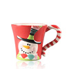 Creative hand -painted Christmas cup Ceramic Claus Coffee Cup Coffee Cup Christmas Snowman relief mug