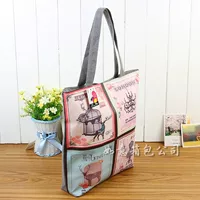 One-Shoulder Tote Bag, Retro PVC Large-Capacity, Waterproof Printed Pattern