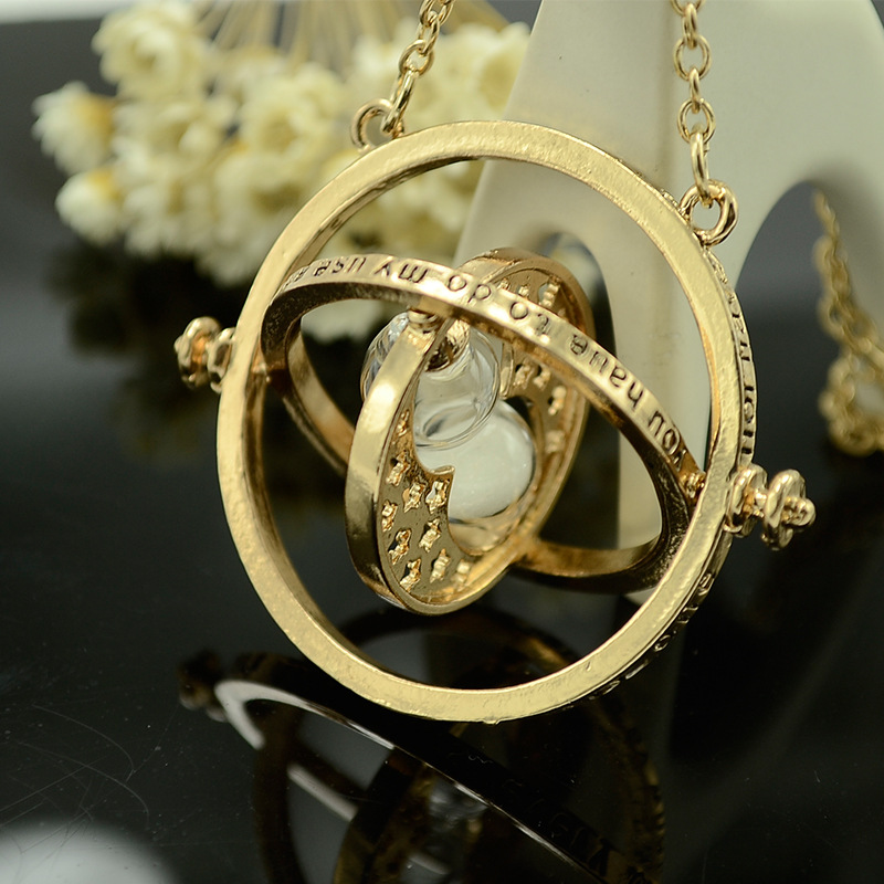 Harry Potter Time Turner Hermione Granger Rotating Spins Gold Hourglass