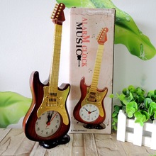 欧式复古吉他音乐闹钟 摆台摄影座钟 公司礼品