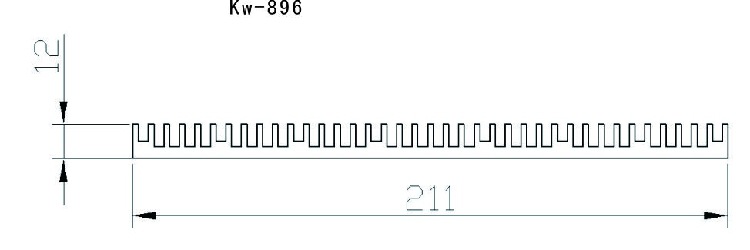 宽度211mm,厚度12mm  LED灯散热器 河南电子散热器  冲压铝板