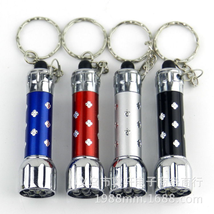 7led 미니 초고휘도 LED 강력 조명 알루미늄 합금 소형 손전등(배터리 포함) 20g 야외용 핸드헬드형