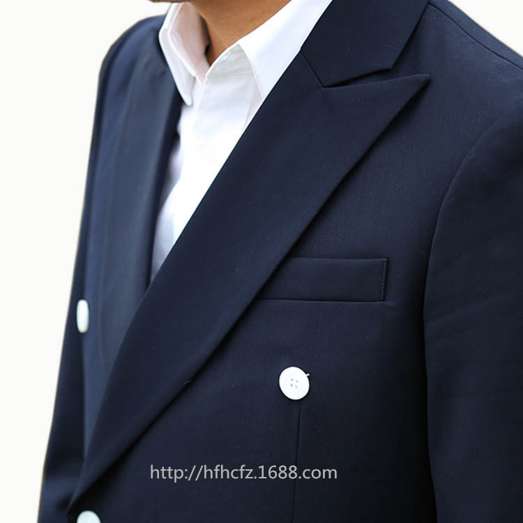 Factory Direct Supply Men's Suit Set, Korean Style Double-Breasted Formal Slim-Fit Gentleman's Suit, Business Casual Gentleman's Suit