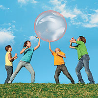 创意TPR儿童玩具弹力球wubble bubble ball 透明充气球注水泡泡球