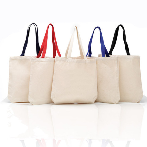 白色帆布手提袋定做空白无印刷棉布购物袋定制厂家可定制logo