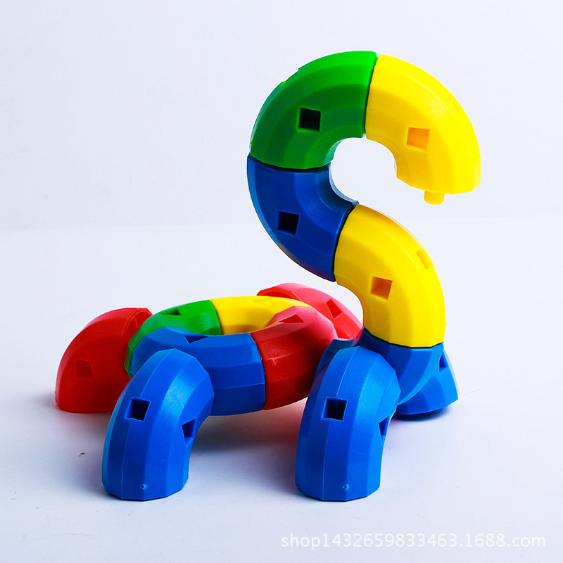 厂家直销大号简装恐龙蛇玩具益智积木儿童DIY积木类