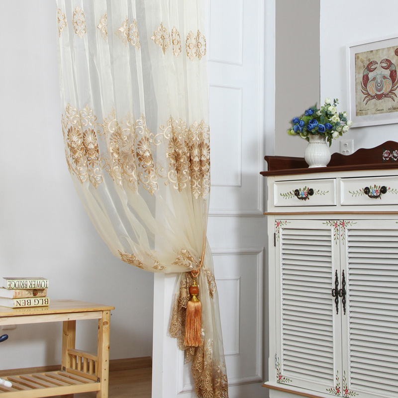 European-style Living Room And Bedroom Water-soluble Embroidered Window Screen Can Cut The Curtain Screen