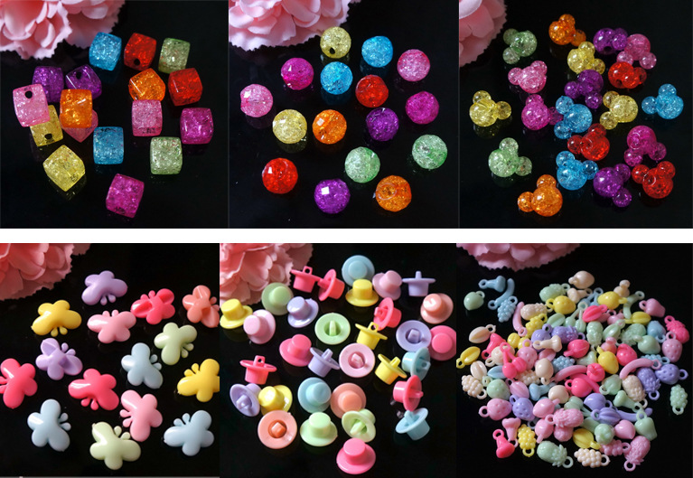 New product direct sales: Spring-colored acrylic beads, diy handmade jewelry accessories, ice cream colored butterfly beads detail image 7