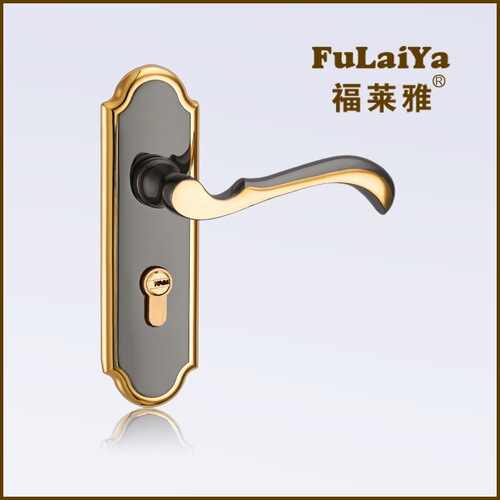 High-end indoor door lock F0603 titanium black gold indoor bedroom room silent mechanical door lock European style door handle