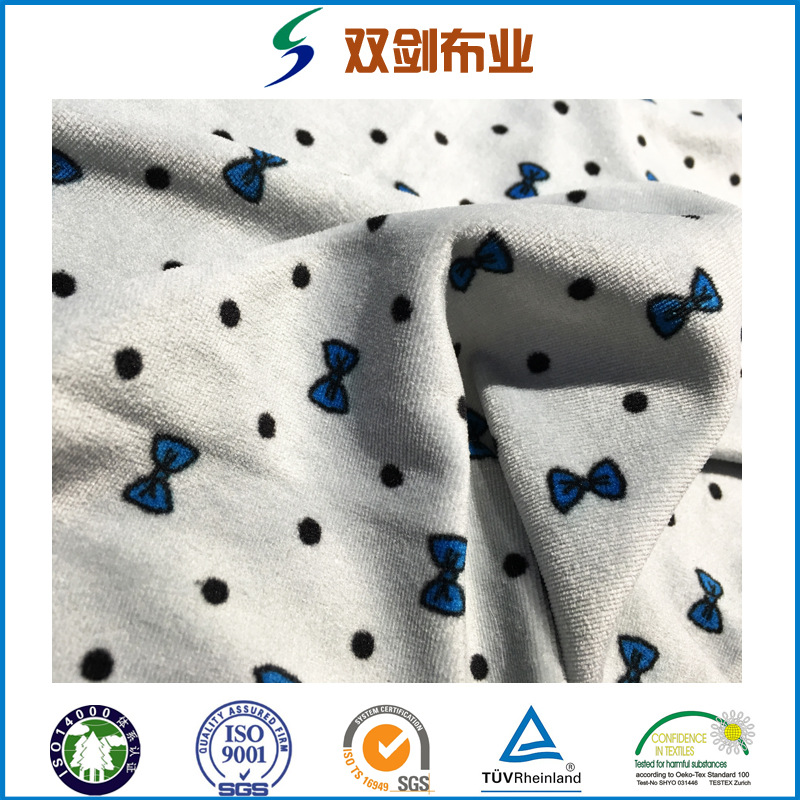 厂家销售全涤天鹅绒 印花仿棉绒 服装、玩具、家纺针织面料