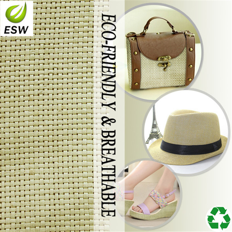 专业批发环保天然纸草编织箱包面料编织面料编织材料