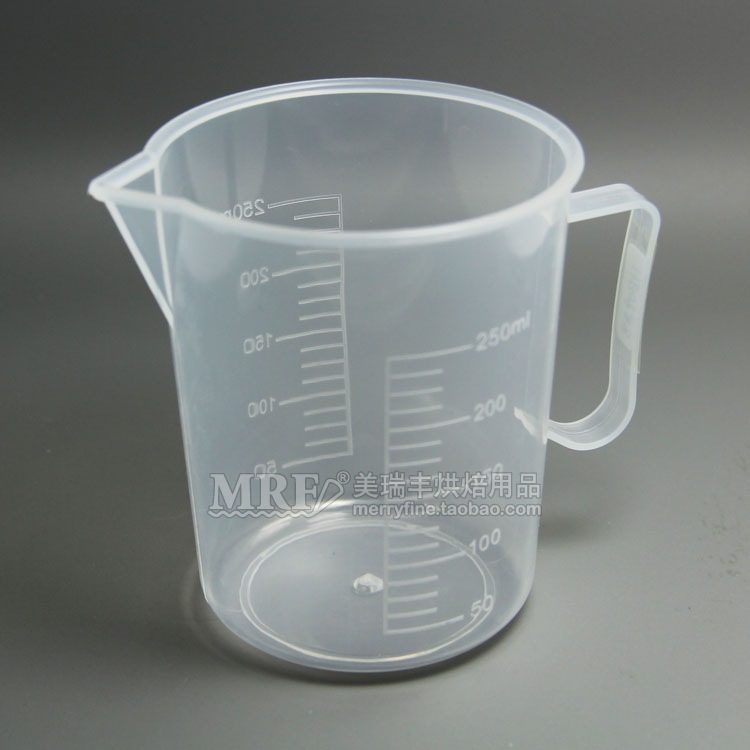 烘焙工具环保塑料透明杯250ML毫升称量工具 刻度杯 液体量杯#0988|ms