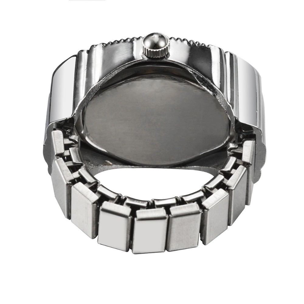 Pointer+Number Display Type Vintage Style Geometric Quartz Watch Rings