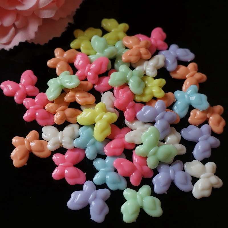 New product direct sales: Spring-colored acrylic beads, diy handmade jewelry accessories, ice cream colored butterfly beads detail image 4